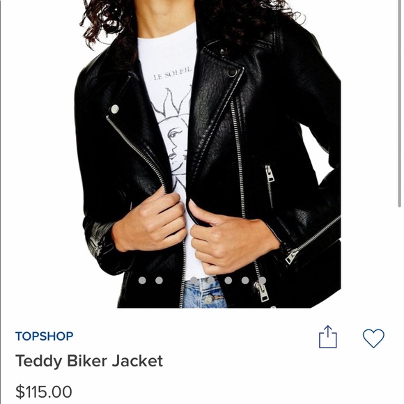 TOP SHOP Teddy Biker Jacket - Picture 3 of 13